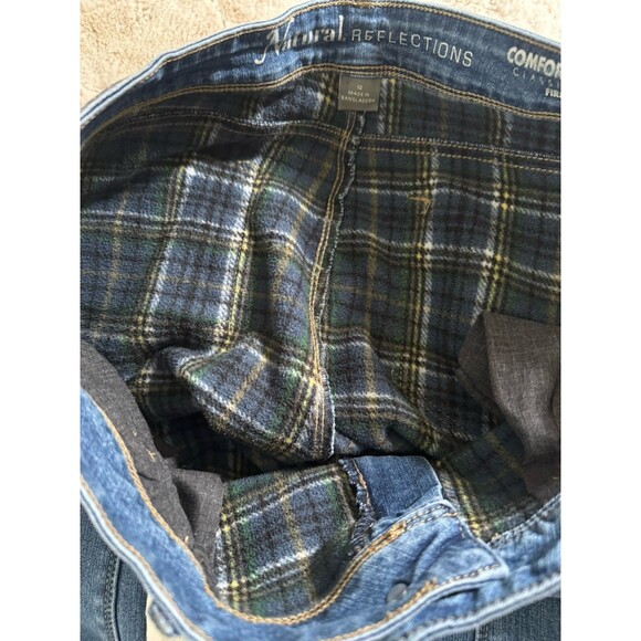 Natural Reflections Flannel-Lined Medium Wash Straight Leg Jeans Size 12 Outdoor - Picture 6 of 12